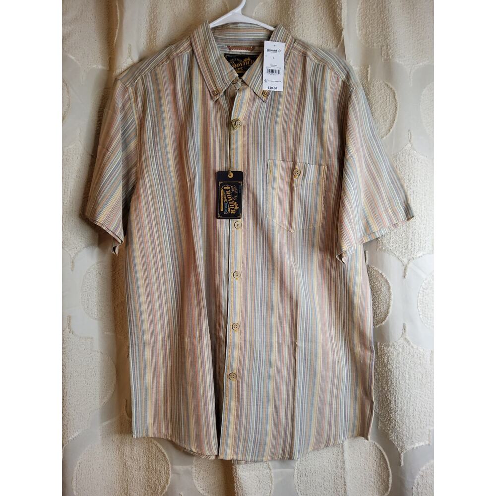 #632 Brand New With Tags Men's Frontier Threads Button Down Shirt Size L